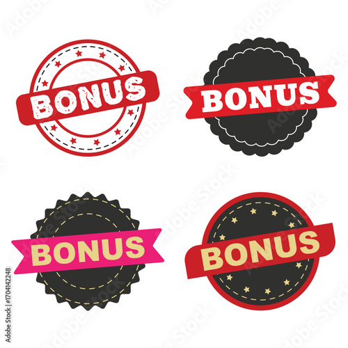 Bonus Stamp Vector – Reward, Gift, and Incentive Label Icon