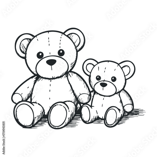 Playful moment adorable teddy bears children's room illustration cozy environment close-up view cuteness concept. Vector illustration