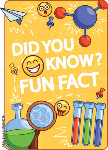 Fun fact chemistry banner vector illustration