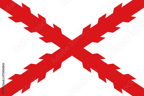 Flag of the Spanish Empire or Hispanic Monarchy. Flag of Cross of Burgundy or Catholic Monarchy