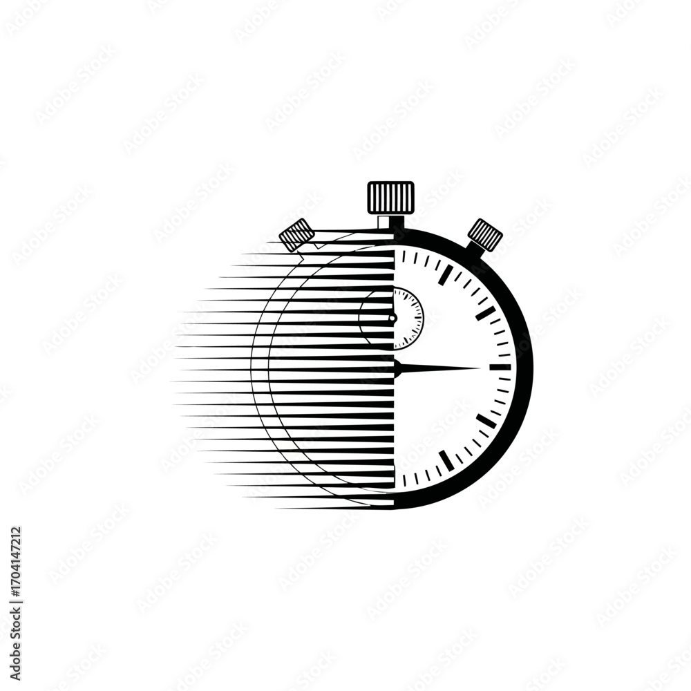 Vector illustration off stopwatch with motion blur effect