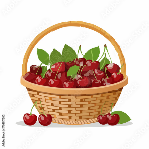 Kirschen in einem Korb