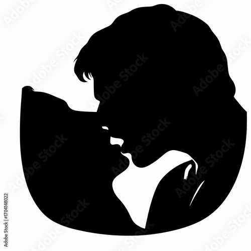 Close-up of a passionate kiss