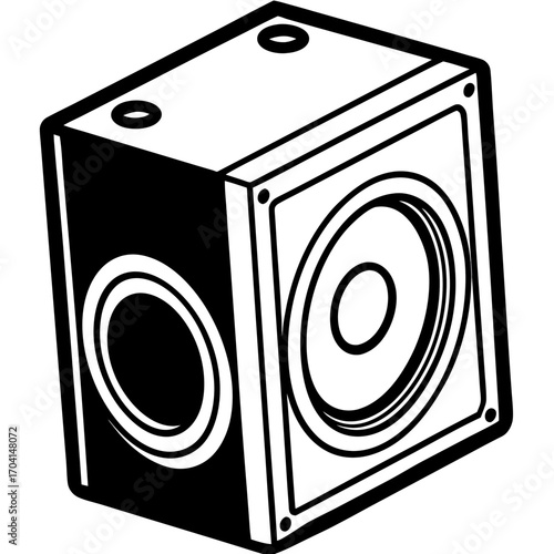 Retro Boombox Speaker Vector Art