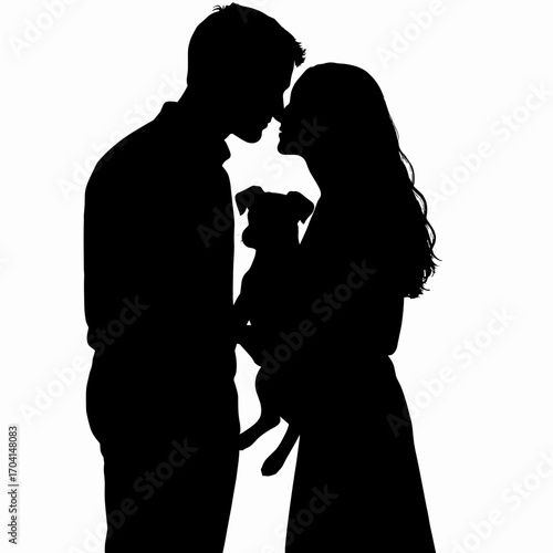 Young Couple with their pet dog