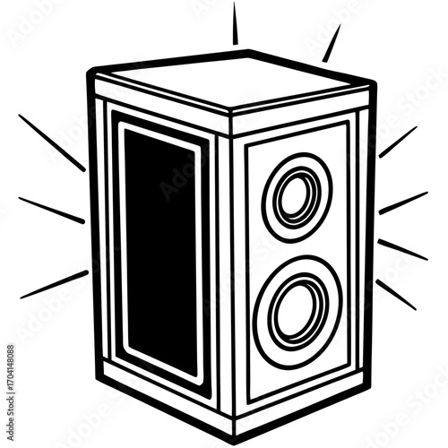 Retro Boombox Speaker Vector Art