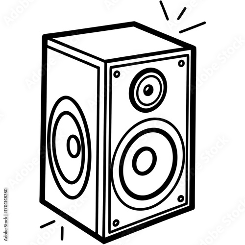 Retro Boombox Speaker Vector Art