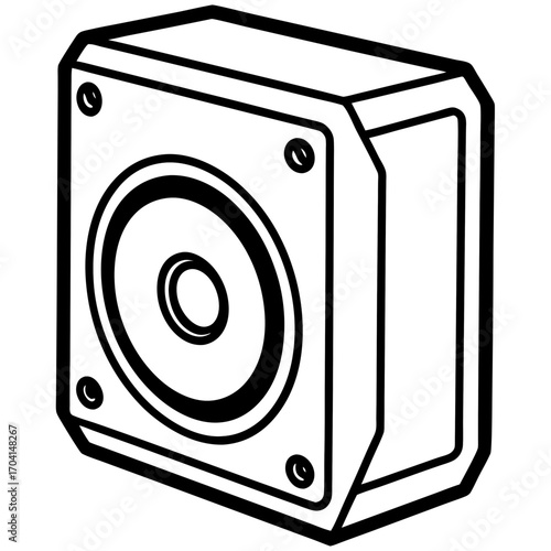 Retro Boombox Speaker Vector Art
