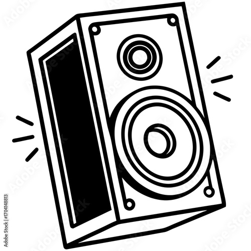 Retro Boombox Speaker Vector Art