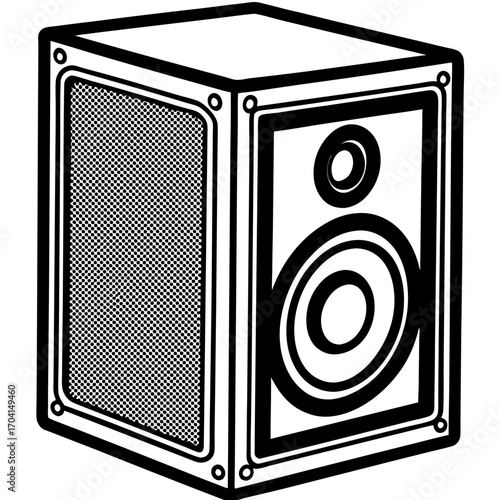 Retro Boombox Speaker Vector Art