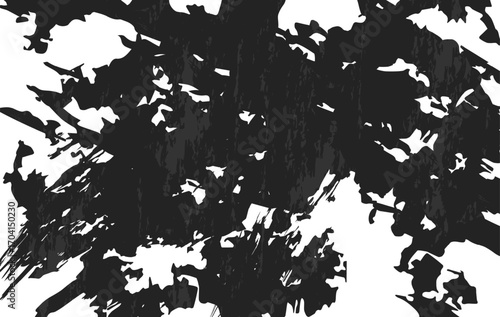 This abstract black and white grunge texture showcases distressed brush strokes, rough ink splashes, and high contrast design elements. Perfect for use in backgrounds, wallpapers, posters, album cover