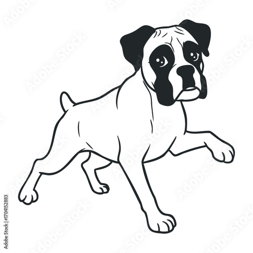 Playful dog running in a park digital illustration vibrant colors fun atmosphere view for pet lovers. Vector illustration