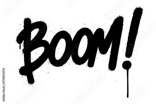Sprayed boom graffiti perfect for conveying excitement, impact, or a sudden announcement.
