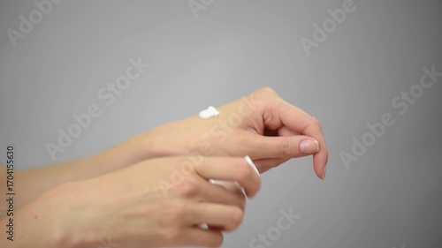 Moisturizing hand cream application for nail care and soft hands