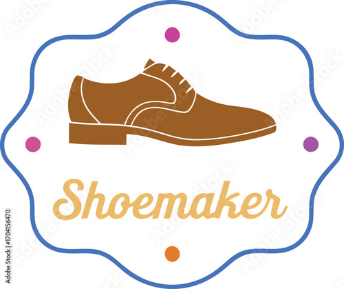 Shoemaker s tools and shoe isolated on white background