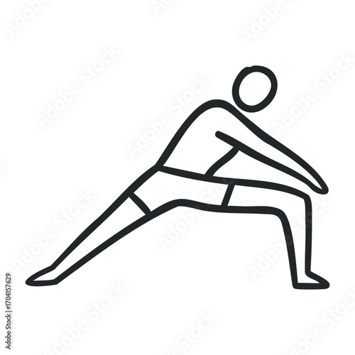 Dynamic stretching exercise for flexibility improvement in fitness indoor gym graphic illustration health environment. Vector illustration