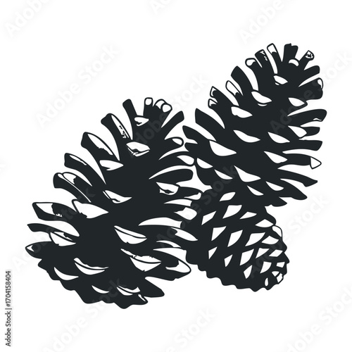 Collecting pine cones forest location natural objects rustic environment view seasonal concept for nature lovers. Vector illustration