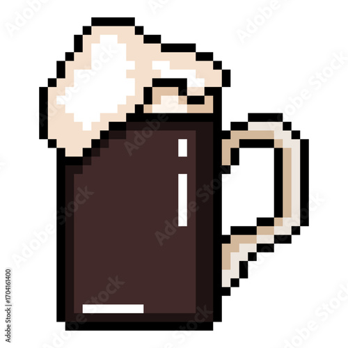 Vector Pixel Art Icon - Dark Beer