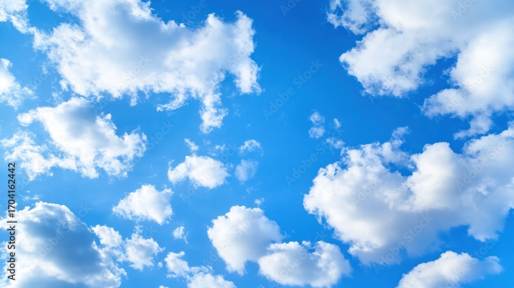 Fototapeta premium Blue sky white clouds daytime nature background