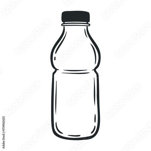 Refreshing drink bottle kitchen counter product photography indoor beverage concept. Vector illustration