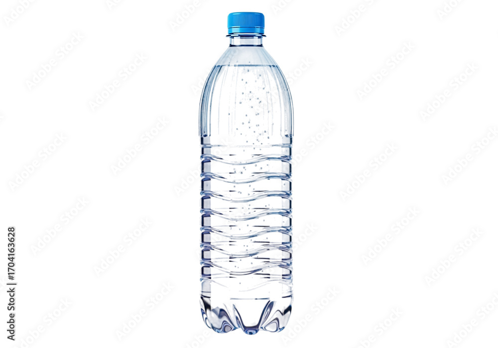 Fototapeta premium Clear plastic water bottle isolated on transparent background