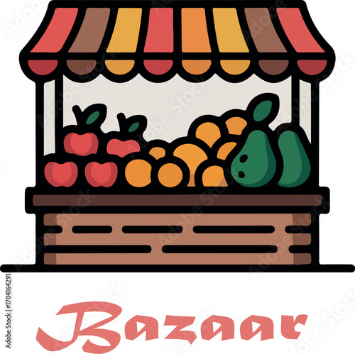 Shopping bazaar logo icon vector white background .