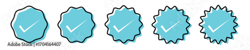 Verified badges. Verified badge profile set Verify badge. Valid. Social media account verification icon. check mark icon. Set of verified badge. Green Verified badge icon set EPS10