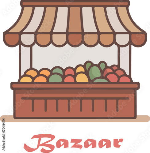 Shopping bazaar logo icon vector white background .