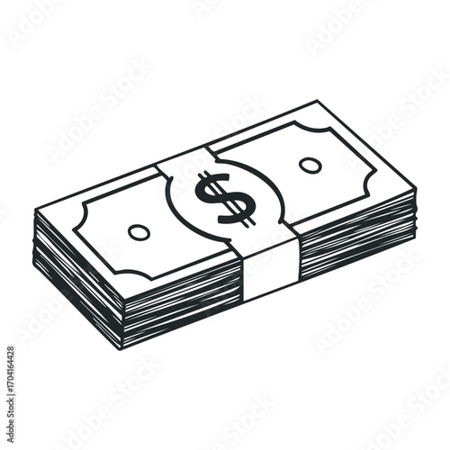 Counting cash money stacks business office graphic illustration professional environment view financial concept. Vector illustration