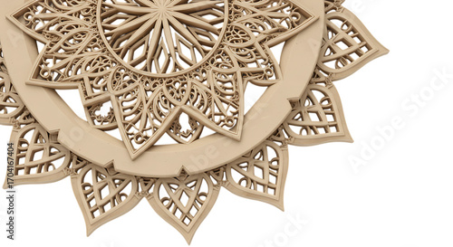 Intricate golden mandala design with delicate filigree patterns