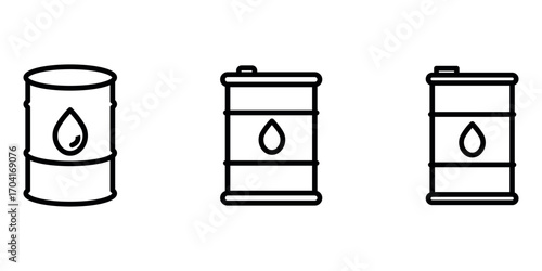 oil-barrel outline or line icon design bundle.