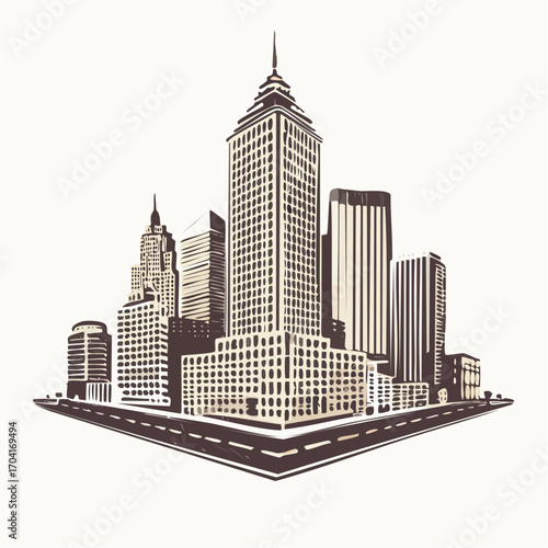 Linocut stamp texture, grunge urban background, vector illustration
