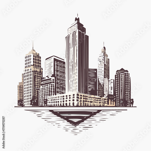 Linocut stamp texture, grunge urban background, vector illustration