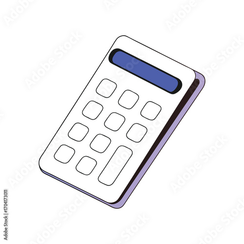 Vector art of a simple, clean illustration of a calculator, perfect for finance and accounting concepts
