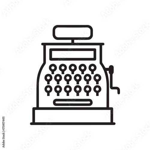 Classic Cash Register Icon Represents Commerce and Retail Sales