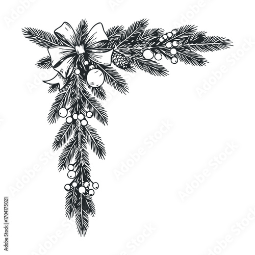 Festive holiday decoration home illustration cozy atmosphere view botanical design. Vector illustration