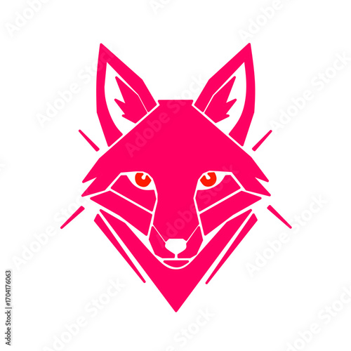 A striking geometric fox illustration in a vibrant gradient of purple, blue, and orange. Modern vector art perfect for logos, branding, or merchandise.