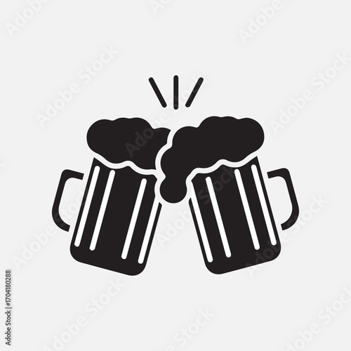 Toasting beer glasses icon