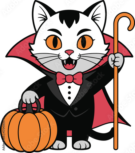 black cat with red heart