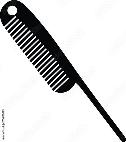Hair Comb Hairpin Silhouette Vector Art Illustration