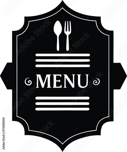 Menu Card Silhouette Vector Art Illustration