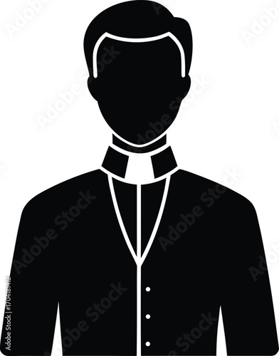 Priest Minister Silhouette Vector Art Illustration