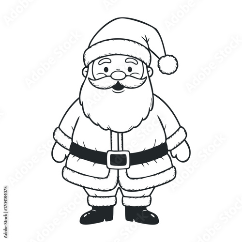 Santa claus celebrating christmas north pole illustration festive front view holiday spirit. Vector illustration
