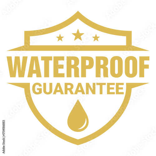 Waterproof guarantee stamp or 100% waterproof guarantee rubber vector template