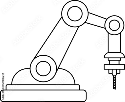 Robotic arm or mechanical arm icon . industrial robot vector icon . robotic arm sign . universal . Thin line robot arm vector illustration . Mechanical robot arm machine icon