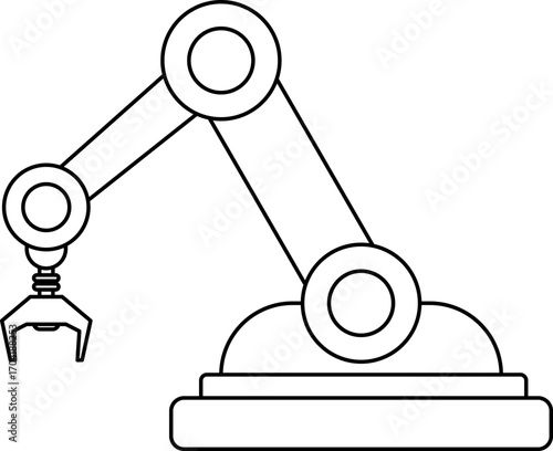 Robotic arm or mechanical arm icon . industrial robot vector icon . robotic arm sign . universal . Thin line robot arm vector illustration . Mechanical robot arm machine icon
