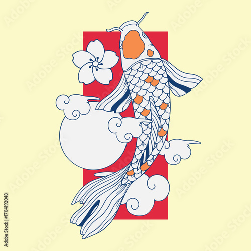 fish koi vector design illustration