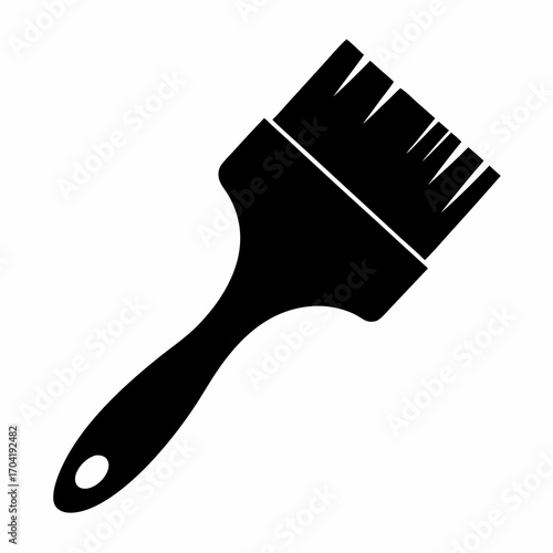 Black paint brush icon, perfect for painting or home improvement projects