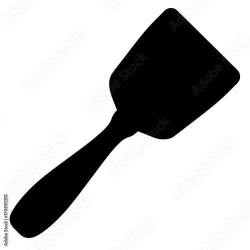 Black silhouette of a kitchen spatula, representing cooking and kitchenware