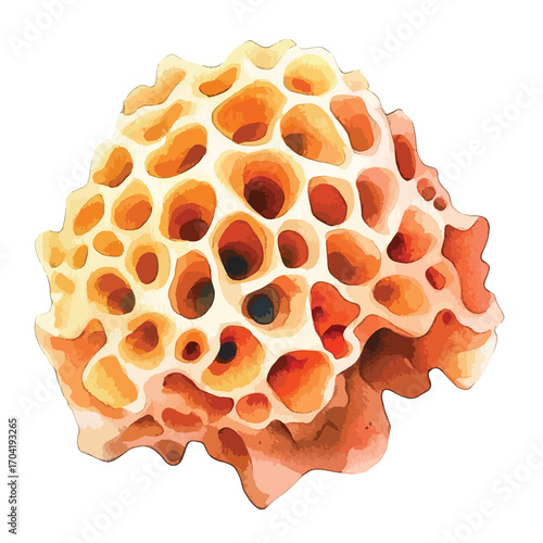 Honeycomblike Structure in Warm Hues Watercolor Style